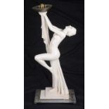 An Art Deco Leonardi plaster table lamp, 1930's