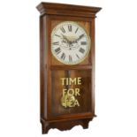 An oak cased Arthur Pequegnat "Nectar Tea" advertising wall clock, 20th century