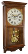 An oak cased Arthur Pequegnat "Nectar Tea" advertising wall clock, 20th century