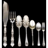 A small selection of Georgian and later silver flatware