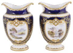 A pair of Royal Crown Derby vases, circa 1918