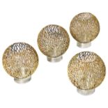 Stuart Leslie Devlin set of four parcel-gilt-silver candle holders, hallmarked 1970