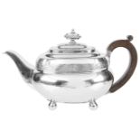 A George III silver teapot, hallmarked London 1810