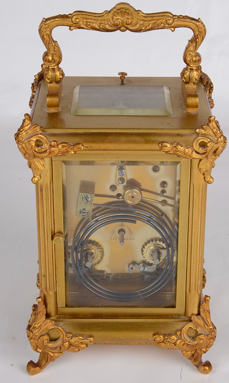 A French Francois Arsene Margaine repeater carriage clock, retailed by Jas Ramsay Paris, circa 1900 - Image 2 of 6