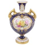 A Royal Worcester porcelain two handled vase, circa 1903