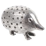 An Edwardian silver novelty hedgehog pin cushion, hallmarked Birmingham 1904