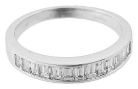 A good quality contemporary chanel set diamond half eternity ring