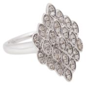 A Continental white gold set diamond fancy ring