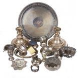 A miscellaneous collection of Victorian and later silver and silver plated wares