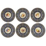 A set of six Royal Worcester porcelain plates, circa 1917