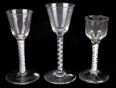 A double series opaque twist stem wine glass, circa 1770