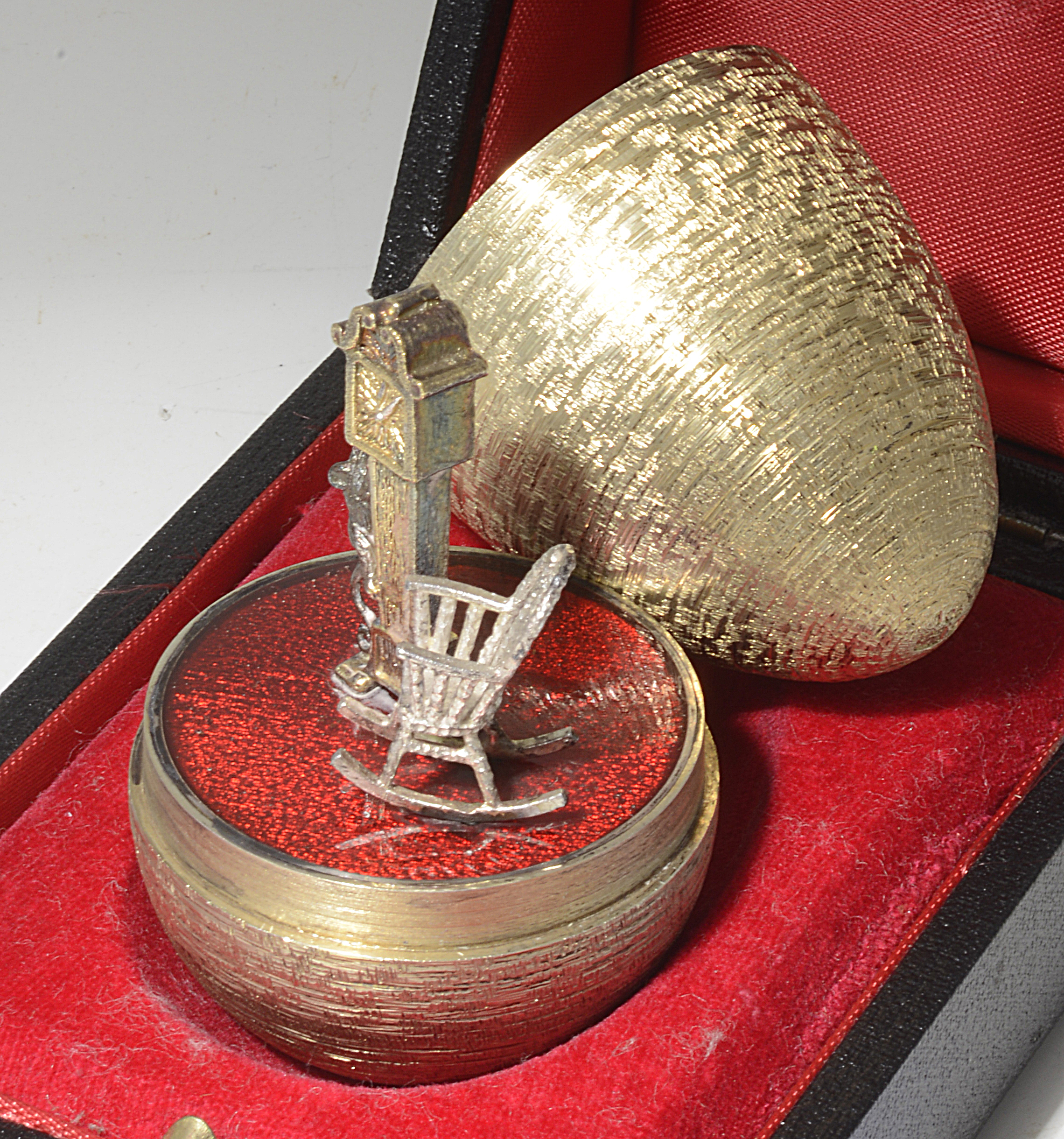 Stuart Leslie Devlin silver-gilt "Hickory Dickory Dock Nursery Rhyme Egg", hallmarked London 1978 - Image 3 of 3