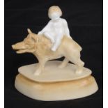 A Royal Worcester porcelain model "Boy on Boar", circa 1931