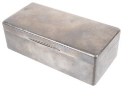 A George V silver cigarette box, hallmarked London 1935