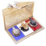 Stuart Leslie Devlin ""Three French Hens"" Twelve Days of Christmas Surprise parcel-gilt silver box