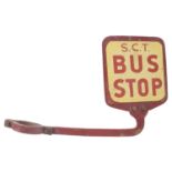 A S.C.T. Bus Stop lamp post sign