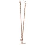 A 9ct rose gold watch Albert chain