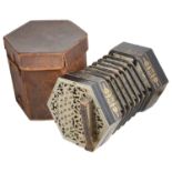 A cased 39 key Concertina by C. Jeffries