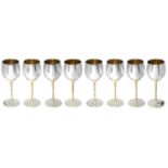 Stuart Leslie Devlin set of eight parcel-gilt silver wine goblets, hallmarked London 1972