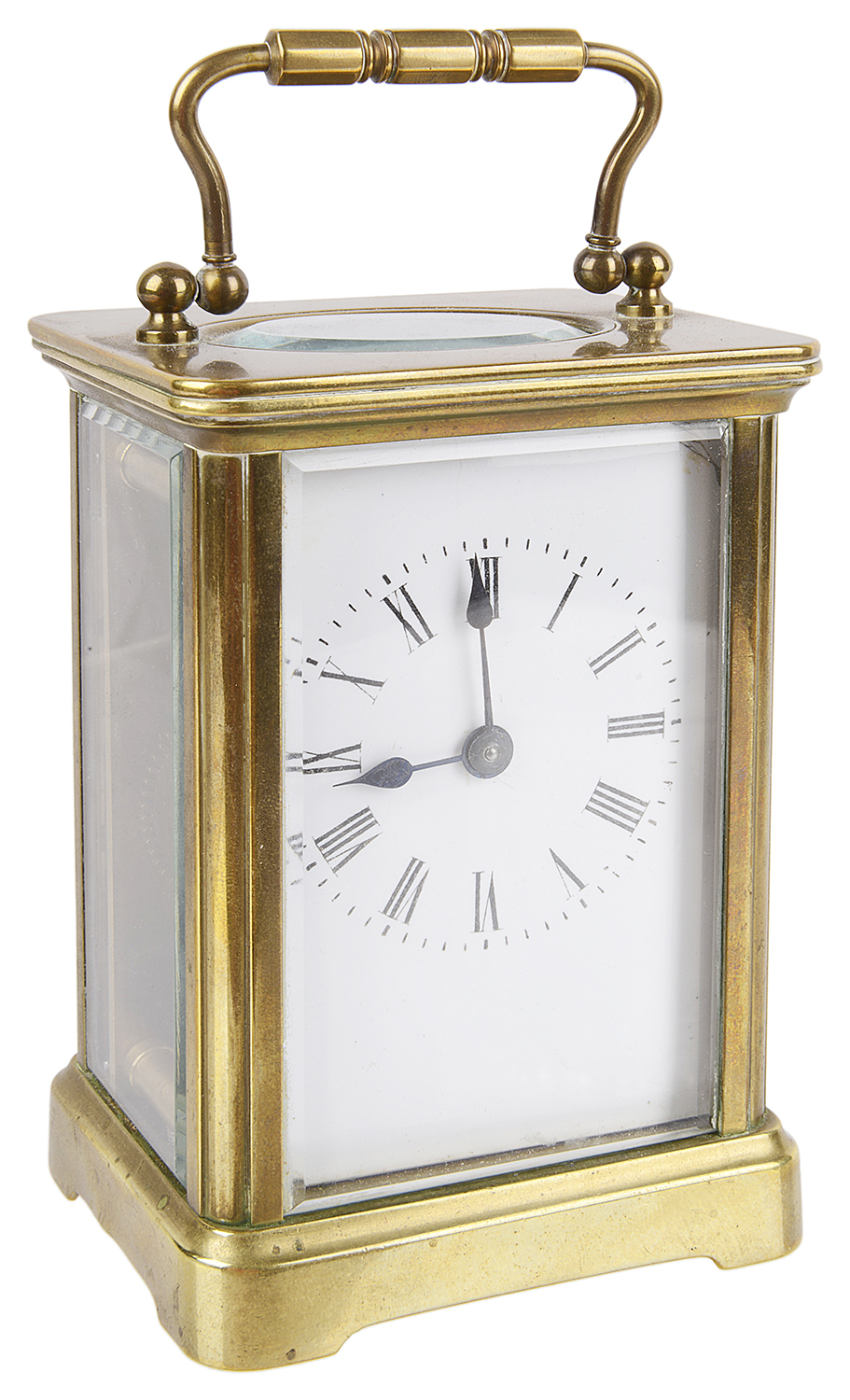 A four glass brass carriage clock, 20th century