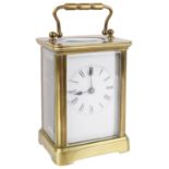 A four glass brass carriage clock, 20th century