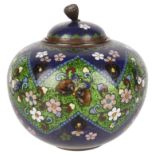 A Japanese cloisonné jar and cover, Meiji period