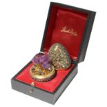 Stuart Leslie Devlin silver-gilt "Amethyst Surprise Egg", hallmarked London 1972