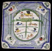 A Hermes ""Les Voitures Nouvelles"" silk scarf by Jacques Eudel