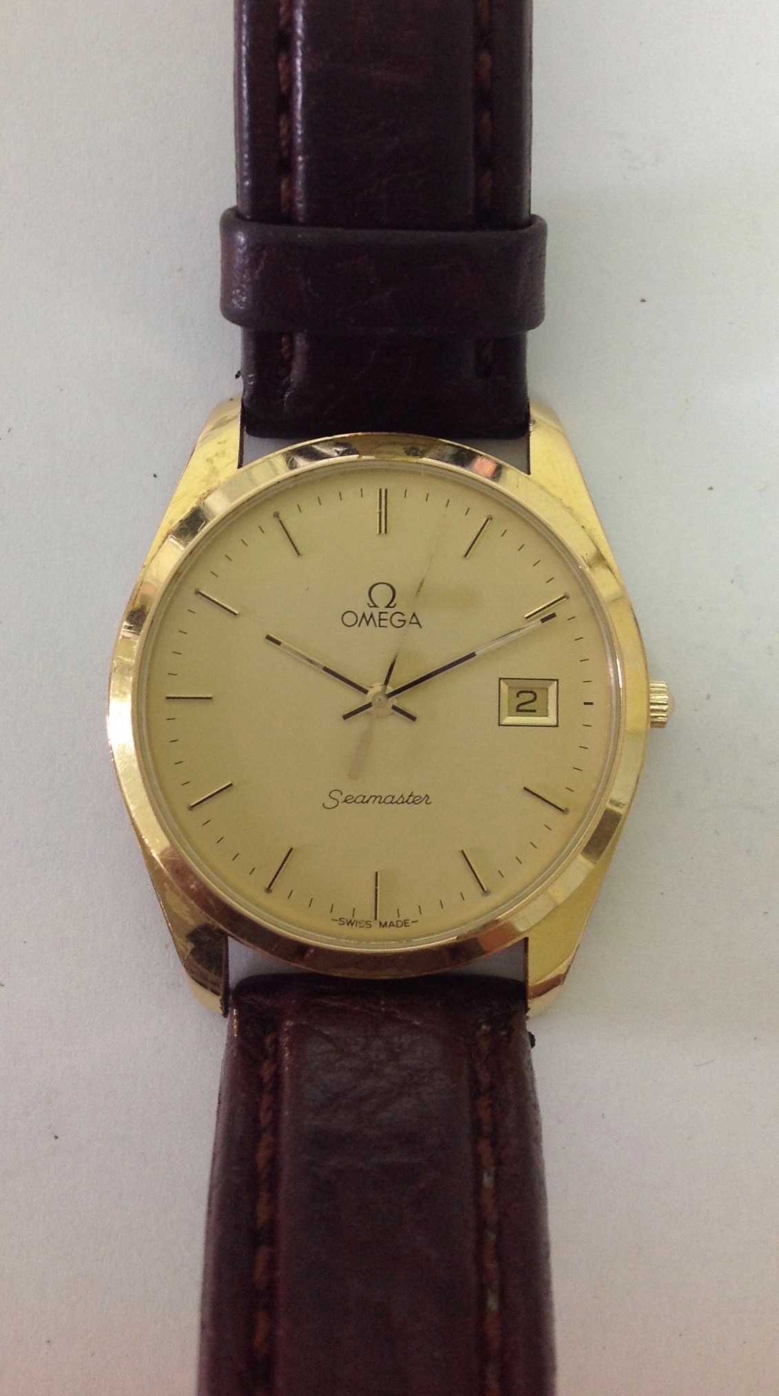 An Omega Seamaster gold plated wristwatch - Image 3 of 5