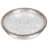 A Tiffany & Co silver cut glass sectional bowl, hallmarked with Import mark