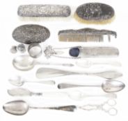 A collection of Georgian and later silver, assorted flatware
