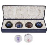 Limited Ed Caithness 'The Planets" glass paperweights, 20th century; others