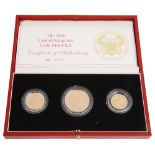 A cased 1986 UK 22ct Gold Proof Set