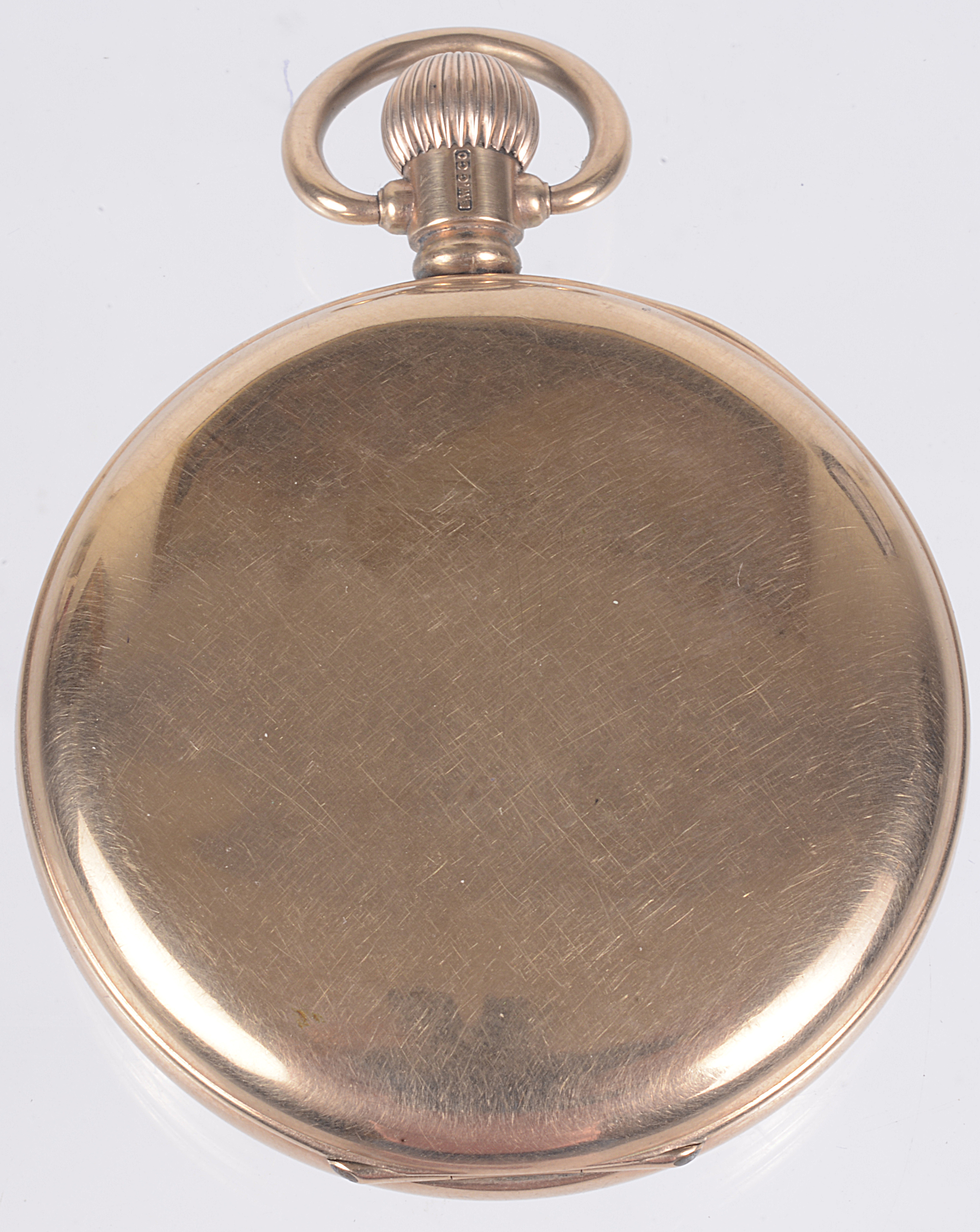 A 9ct rose gold open faced pocket watch; Albert watch chain - Image 2 of 7