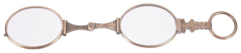 A yellow metal lorgnette