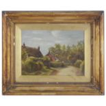 English School, a pair of Victorian oils on canvas of rural villages