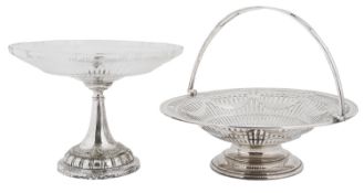 A silver and WMF cut glass tazza, hallmarked London