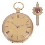 An 18k gold open faced pocket watch