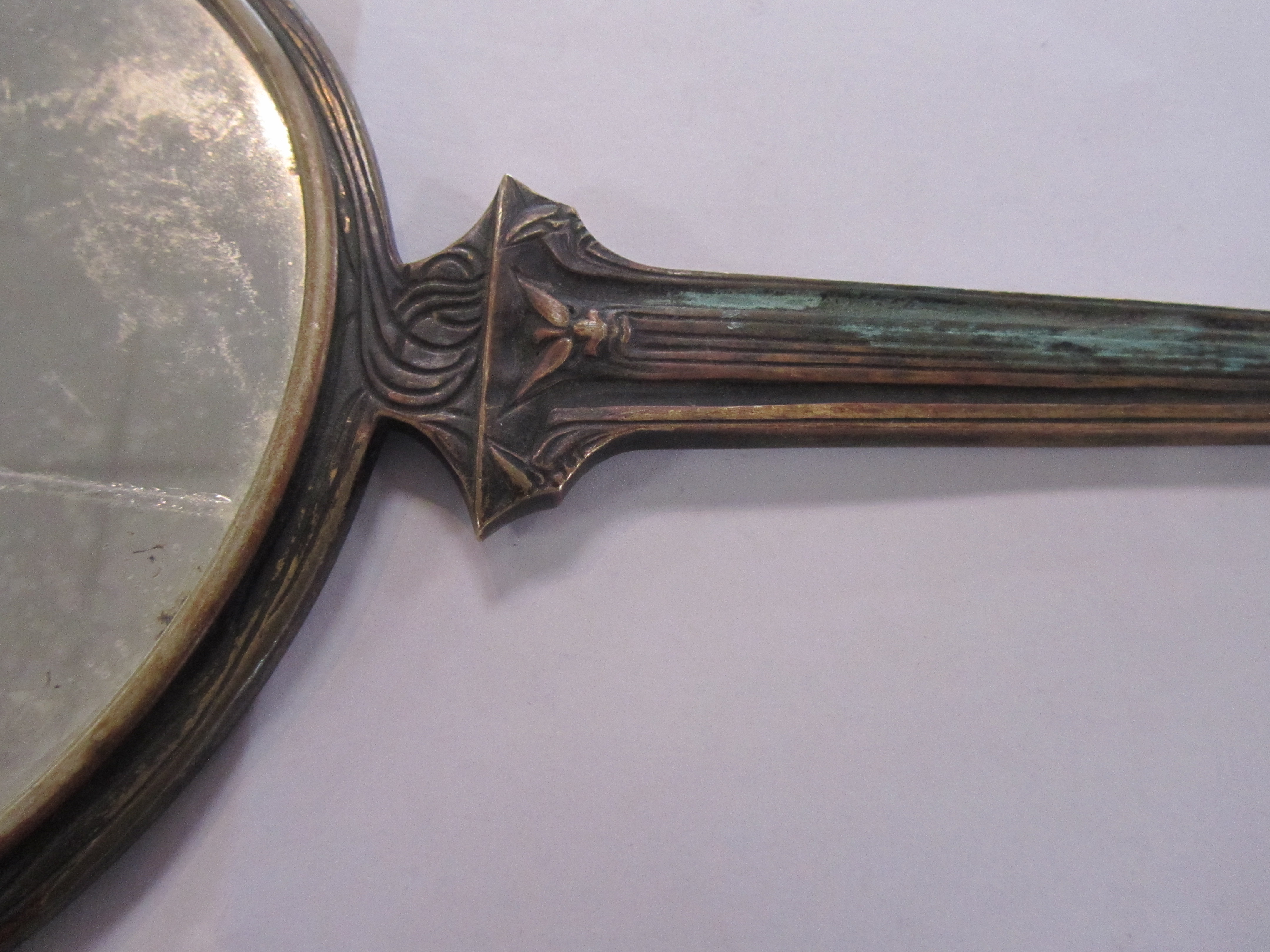 A rare bronze hand held mirror by René Lalique - Image 10 of 24