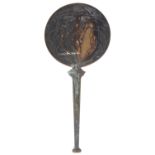 A rare bronze hand held mirror by René Lalique