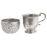 A George V silver Christening cup, hallmarked Birmingham 1924