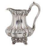 A Victorian silver cream jug, hallmarked Sheffield 1850