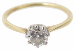 An Edwardian single stone diamond set ring