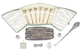 Vict. and later silver, cocktail sticks, thimbles, others