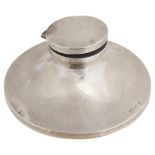 A George V silver captains inkwell, hallmarked Birmingham 1912