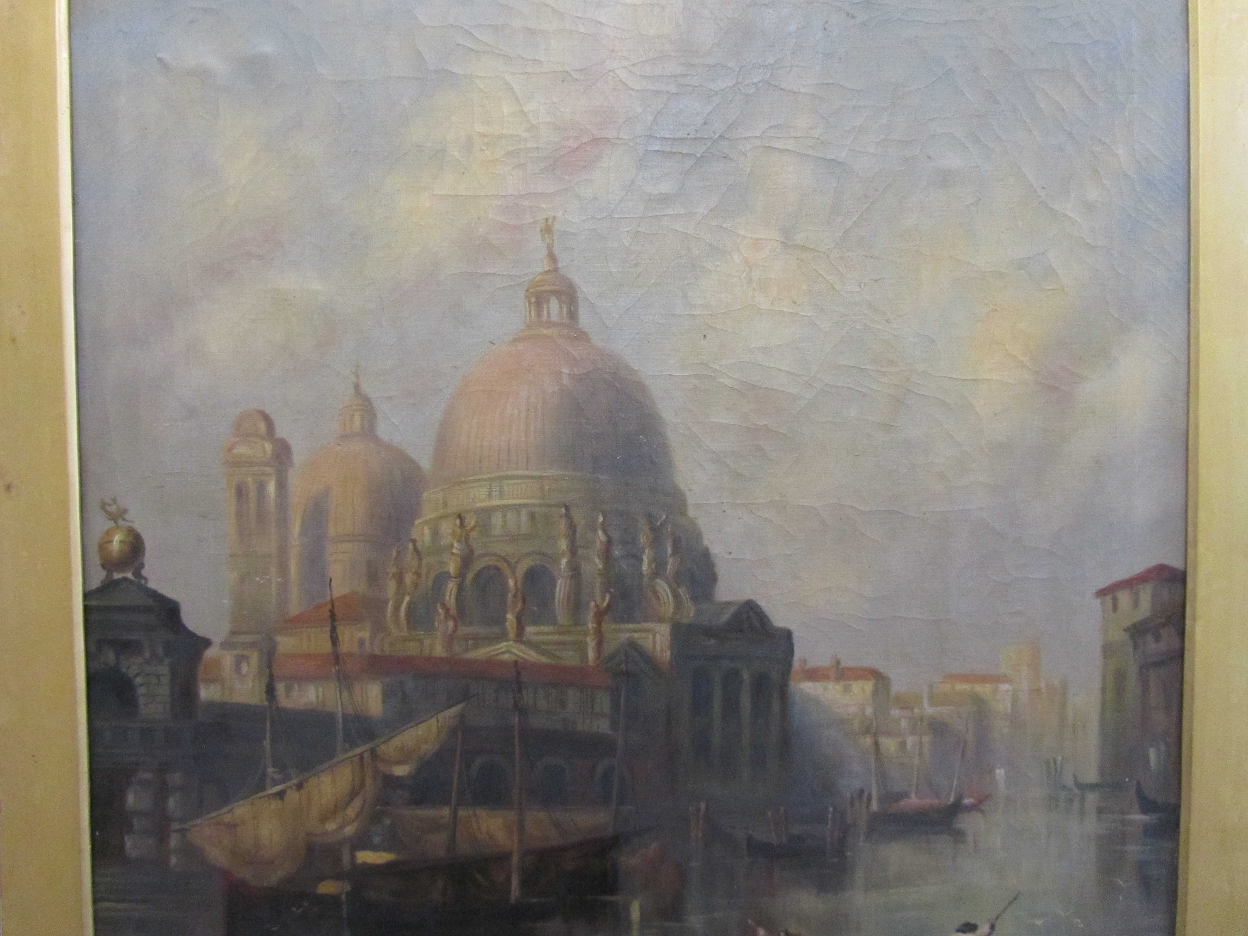 Venetian School, 19th century 'Gondola's on the canal' oil on canvas - Image 6 of 18