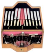 A suite of Thomas Turner & Co. Epns flatware, in an Art Deco box