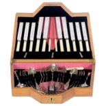 A suite of Thomas Turner & Co. Epns flatware, in an Art Deco box