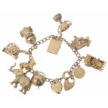 A 9ct rose gold charm bracelet