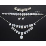 An attractive suite of moonstone set jewellery